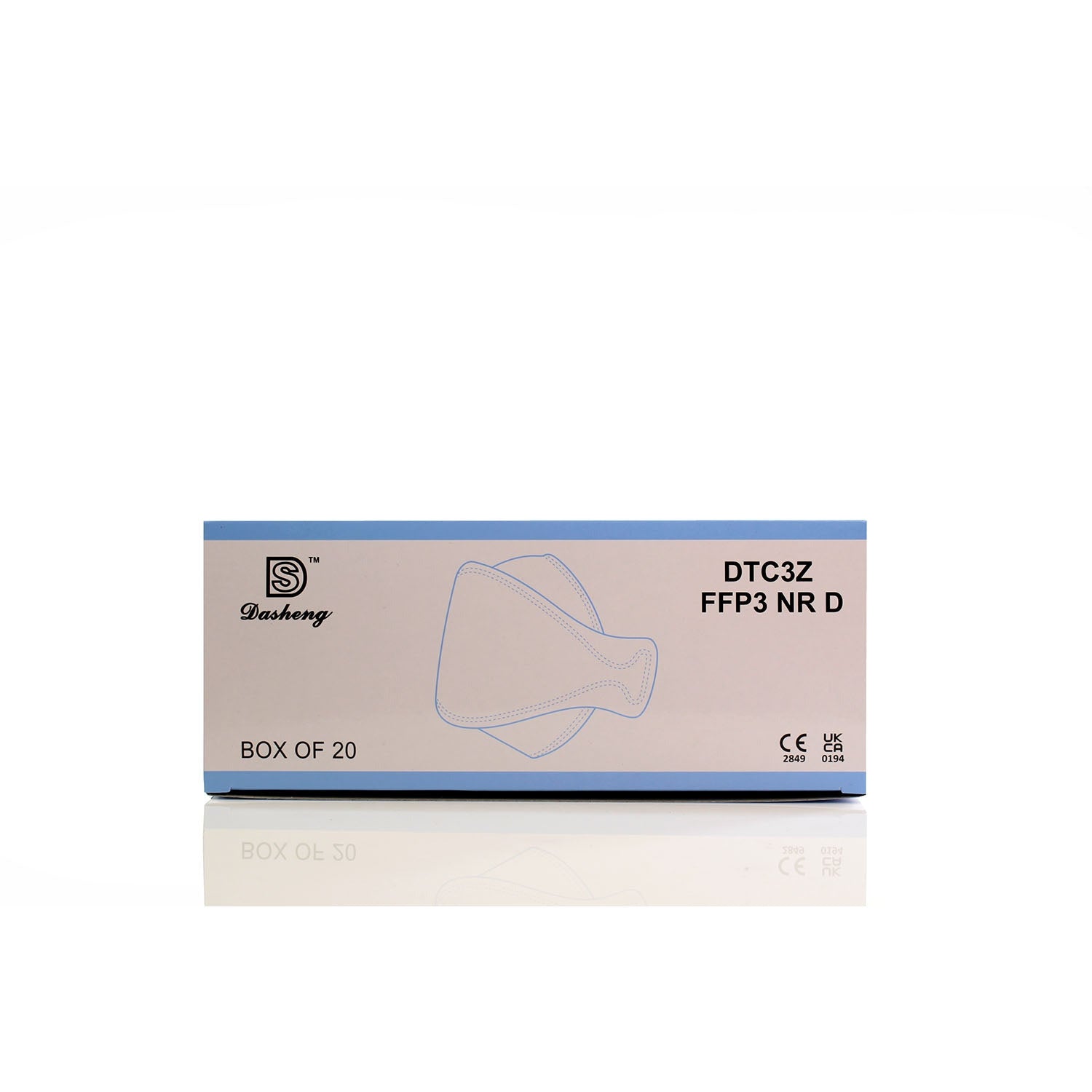 FFP3 Unvalved Face Masks (Box of 20 Masks) - Dasheng