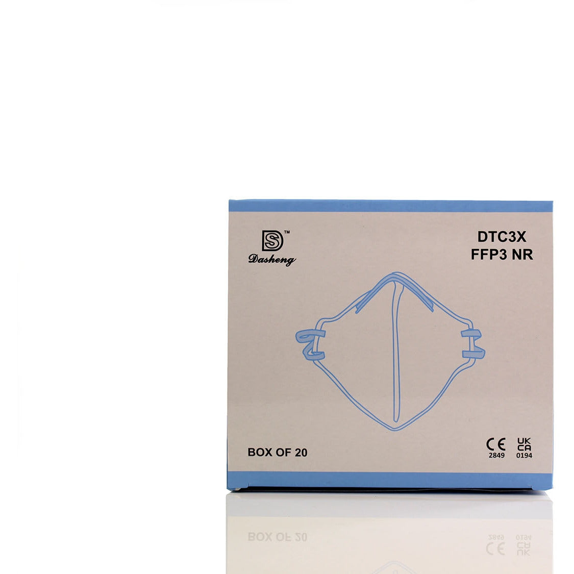 FFP3 Unvalved Face Mask (Box of 20 Masks) - Dasheng