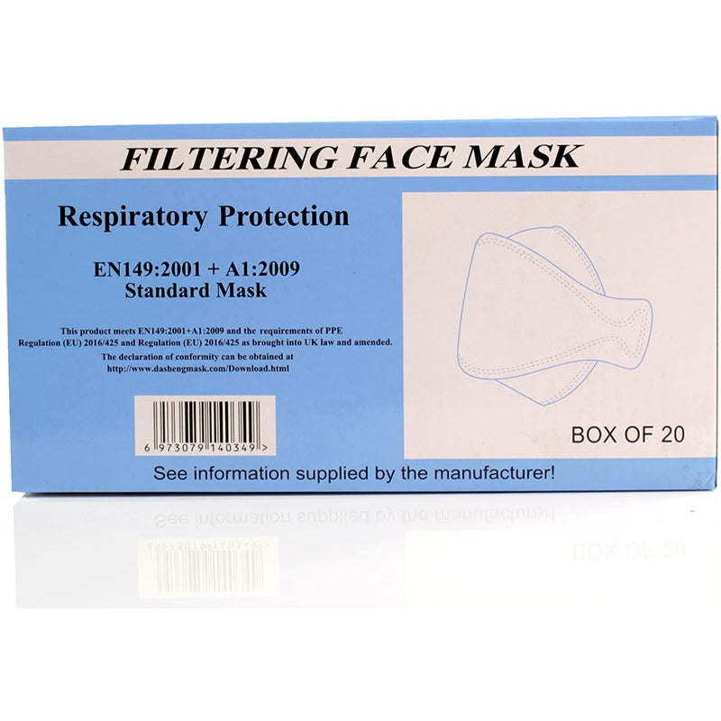 FFP2 Unvalved Face Mask (Box of 20 Masks) - Dasheng