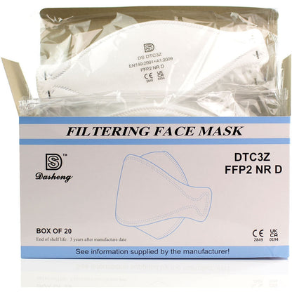 FFP2 Unvalved Face Mask (Box of 20 Masks) - Dasheng