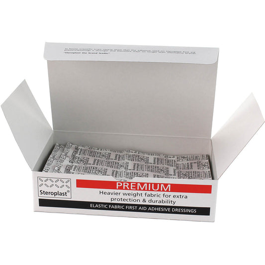 Premium Elastic Fabric Plasters - Knuckle 7.5cm x 4cm x 50 - Steroplast