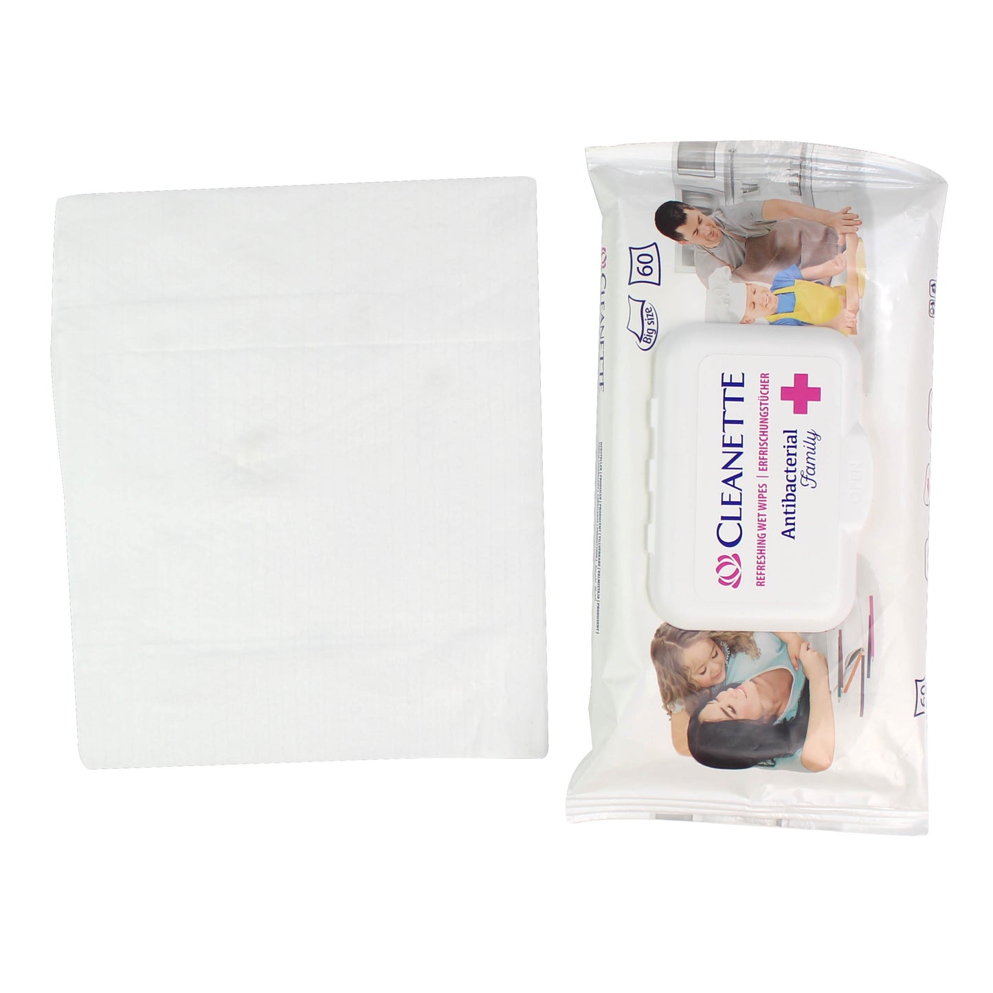 Cleanette Antibacterial Wipes - Pack of 60 Wipes - Discontinued