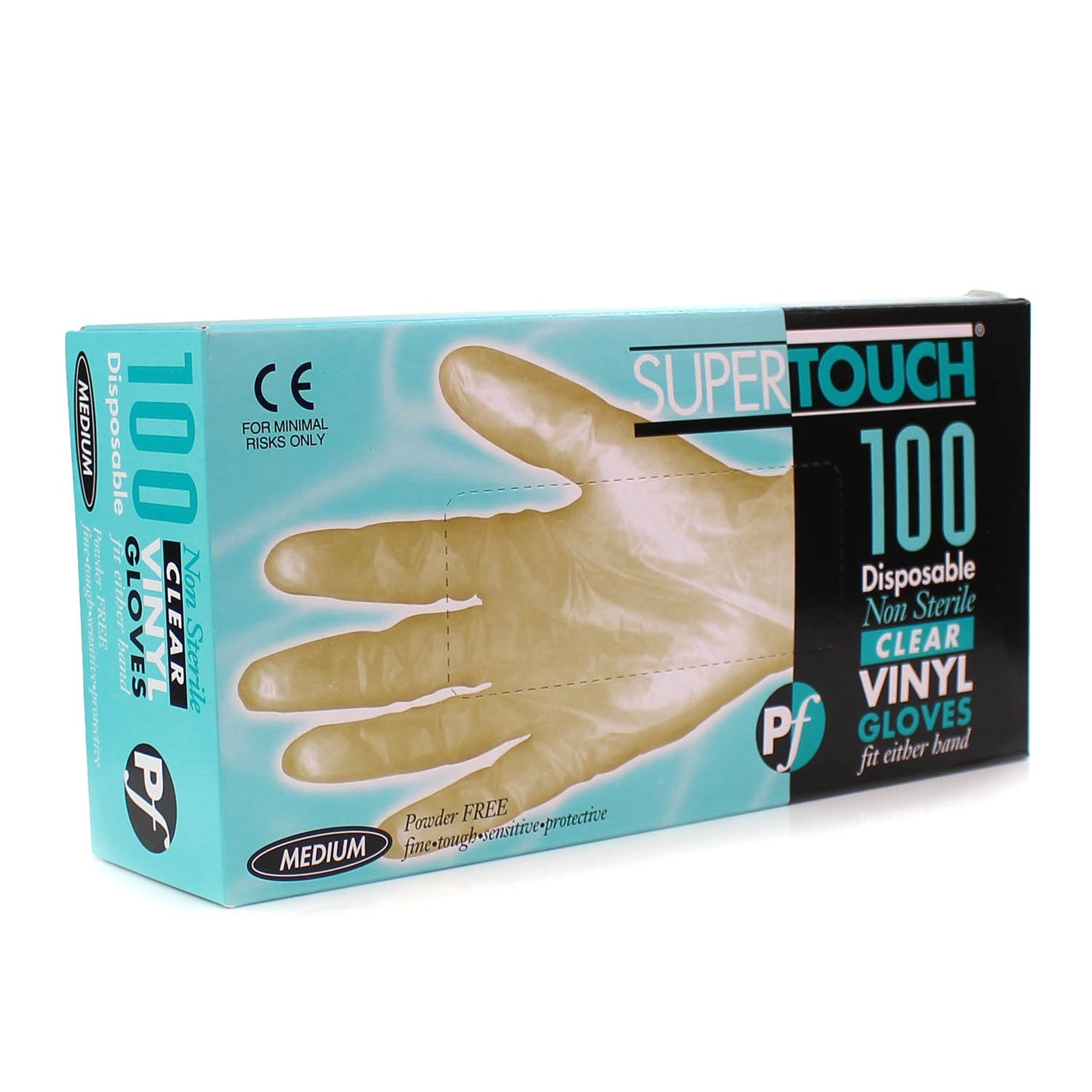Vinyl Powder Free Gloves - Medium - Box of 100 - Supertouch
