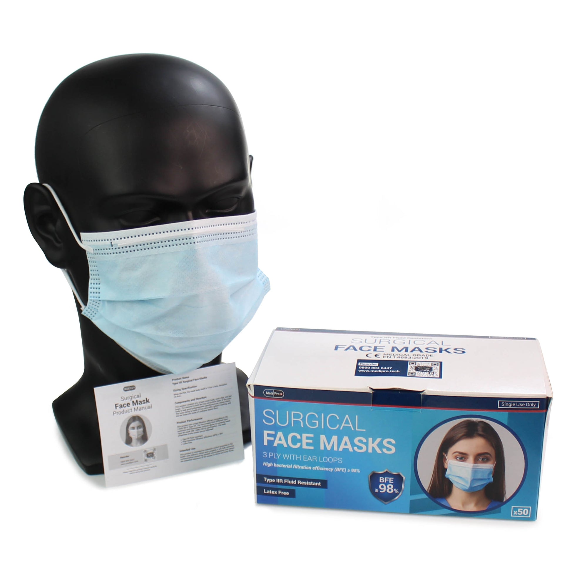 Type IIR Surgical Face Masks x 50 - MediPro