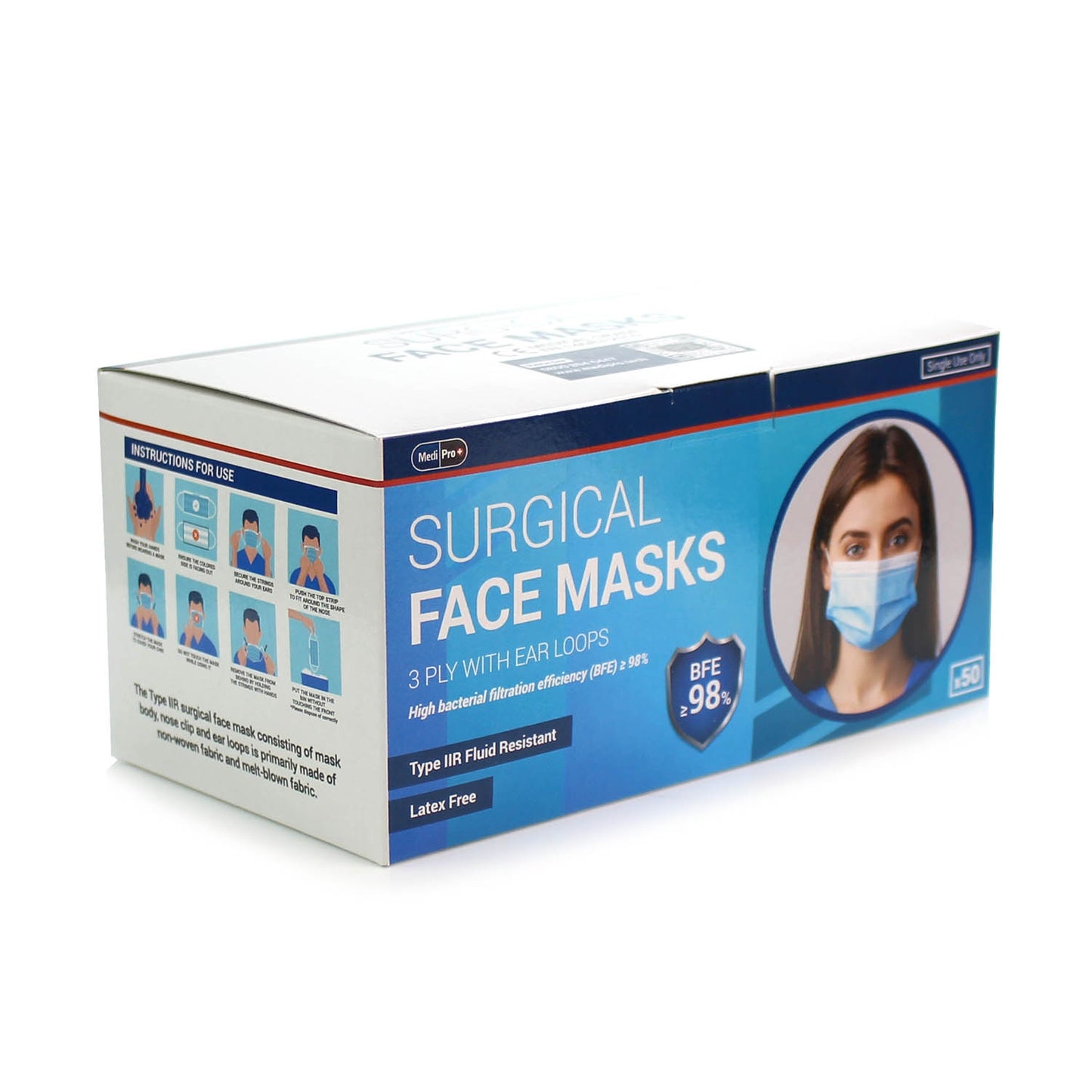Type IIR Surgical Face Masks x 50 - MediPro