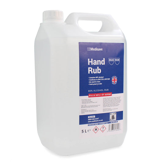 Medisave 80% Alcohol Hand Liquid Rub - 5ltr Container - Medisave Professional