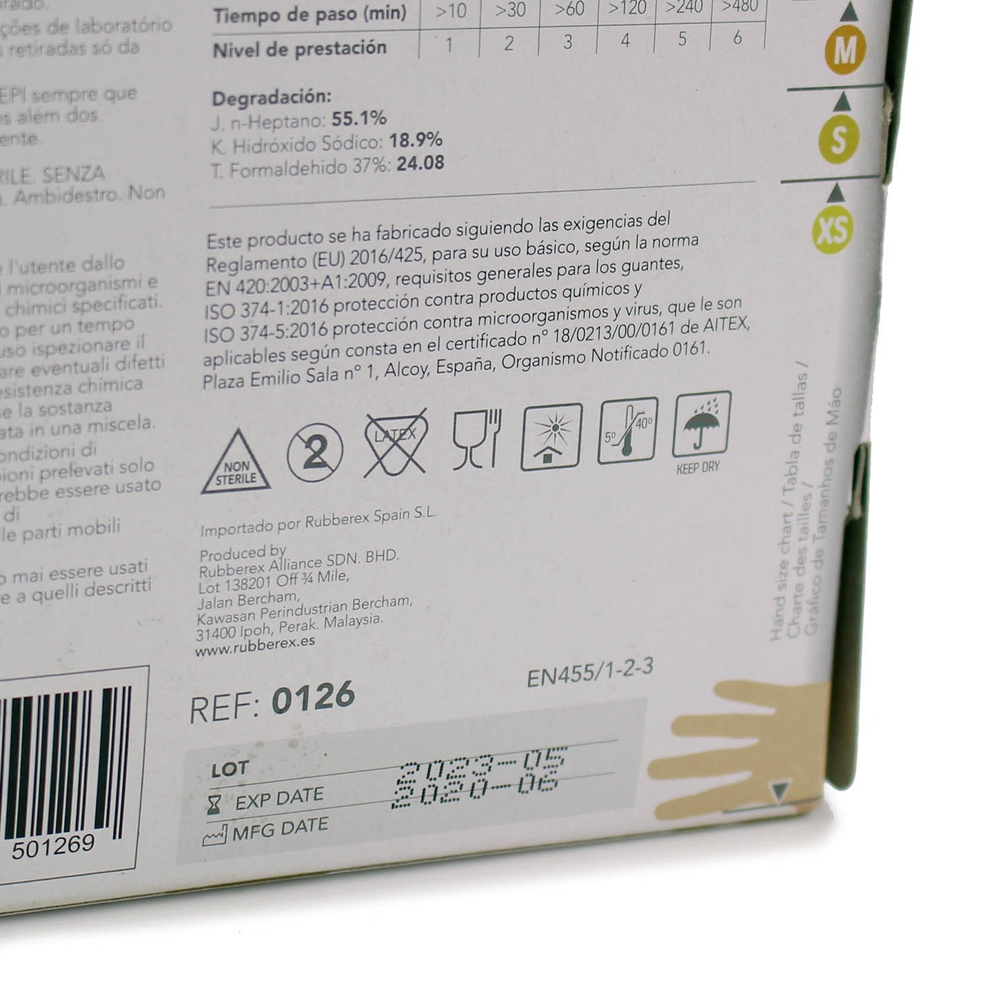 Nitrile Gloves Large - x100  [Medical Grade + Cat III PPE] - Rubberex