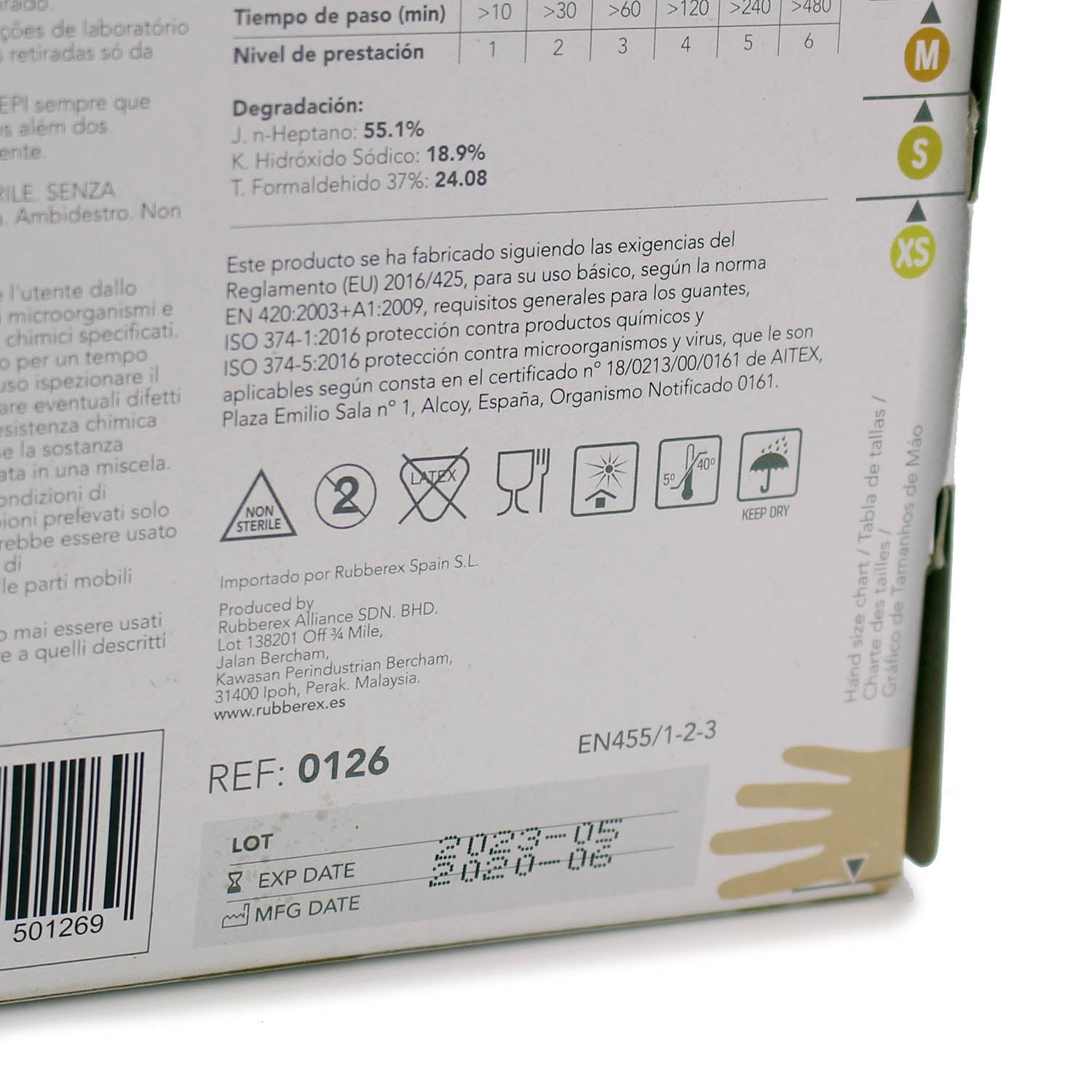 Nitrile Gloves Large - x100  [Medical Grade + Cat III PPE] - Rubberex