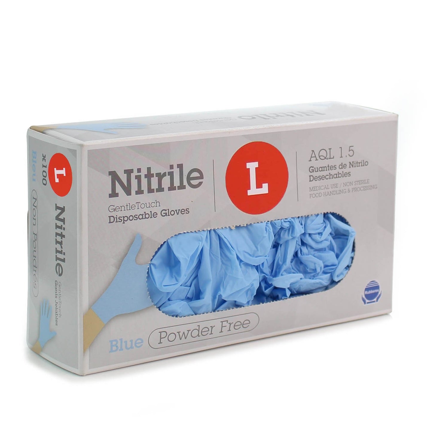 Nitrile Gloves Large - x100  [Medical Grade + Cat III PPE] - Rubberex