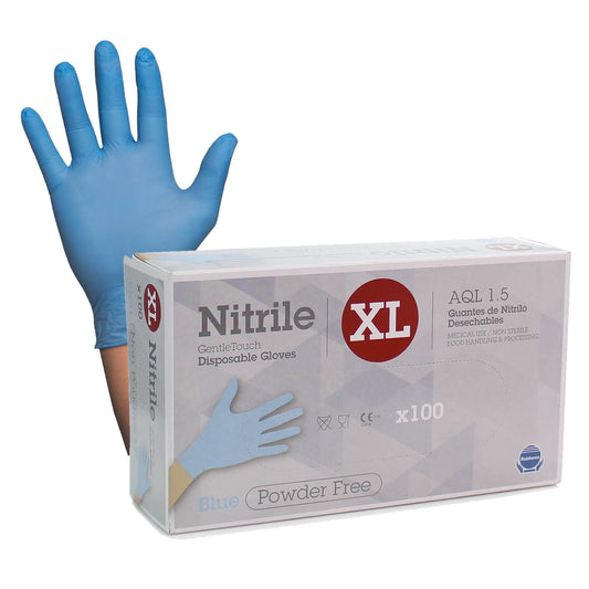 Nitrile Gloves Extra Large - Pack of 100 [Cat III PPE Cert] - Rubberex
