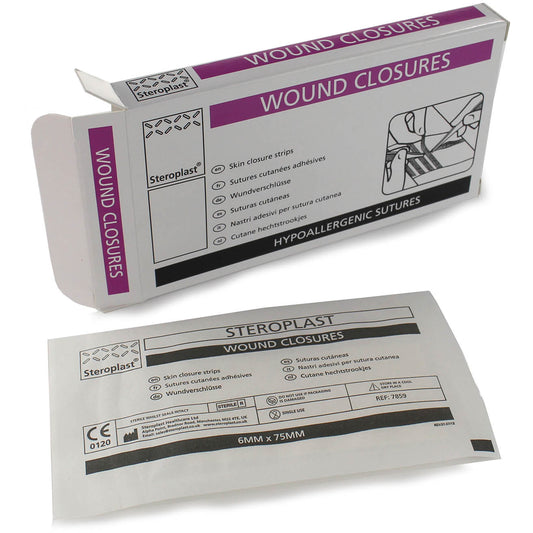 Wound Closures 6mm x 75mm (30 Pieces) - Steroplast