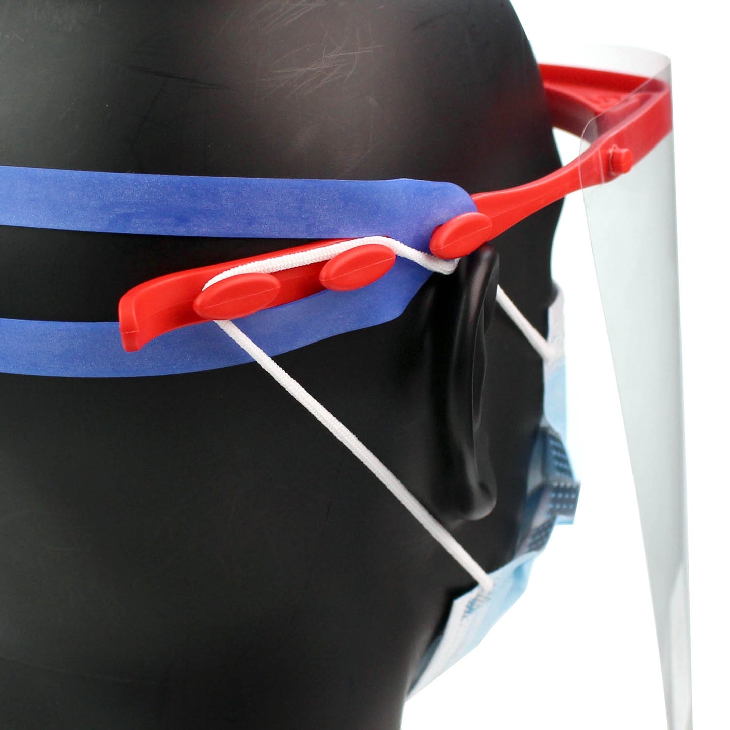 Face Shield x1 - Red [EN166] [Reusable] [Replaceable Visor] - Sheffshield