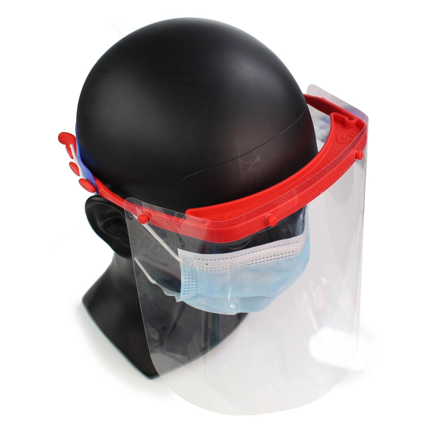 Face Shield x1 - Red [EN166] [Reusable] [Replaceable Visor] - Sheffshield