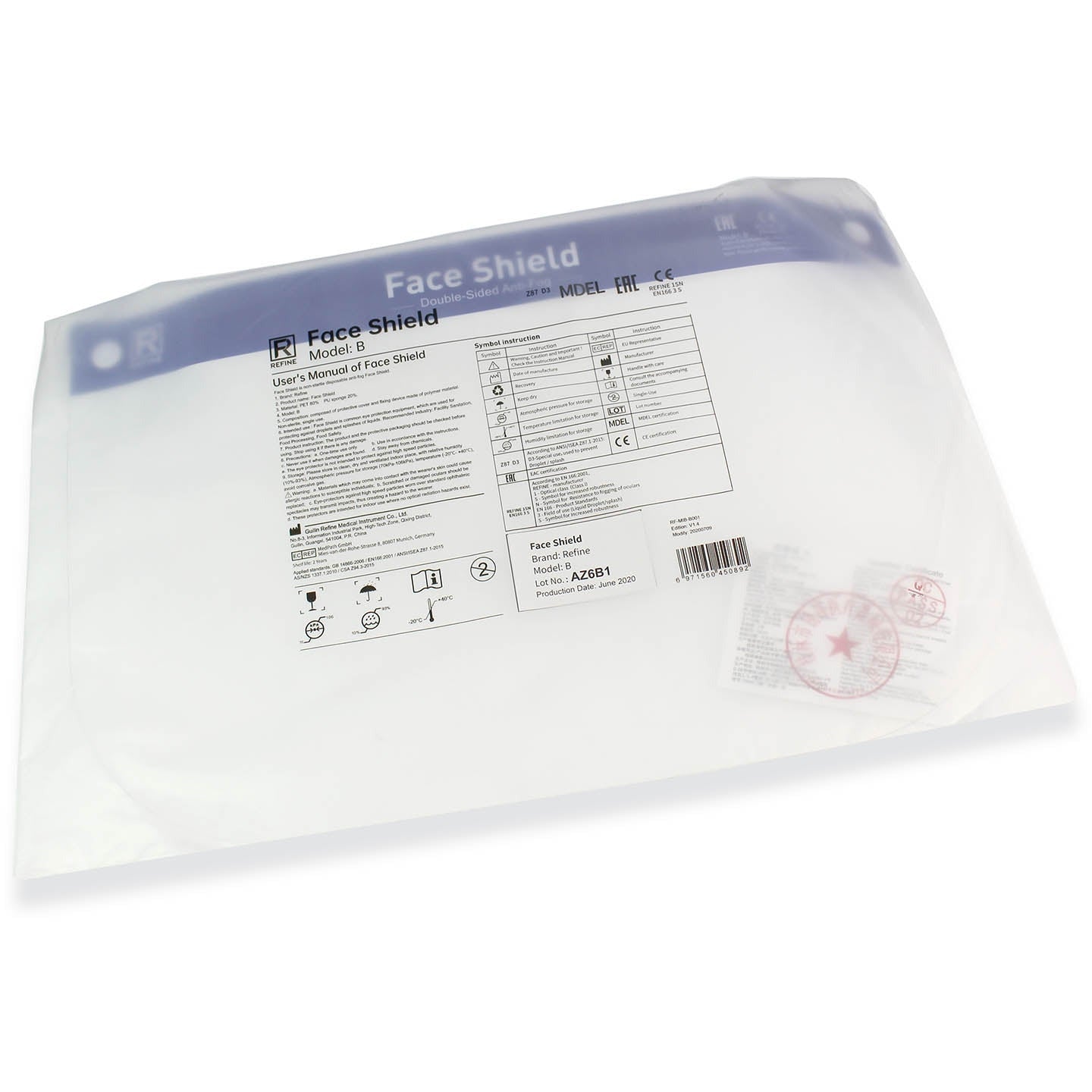 Anti-Fog Face Shield [EN166 Certified] - Discontinued