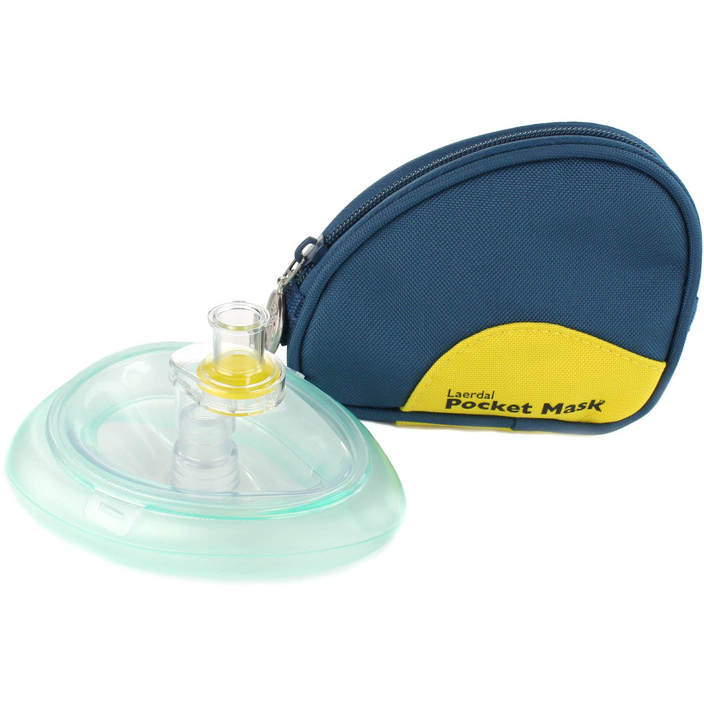 Laerdal Pocket Mask in Soft Pouch Blue with Wipe and Gloves - 