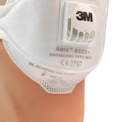 3M™ Aura™ 9322+ FFP2 Valved Respirator Face Mask - Box of 10