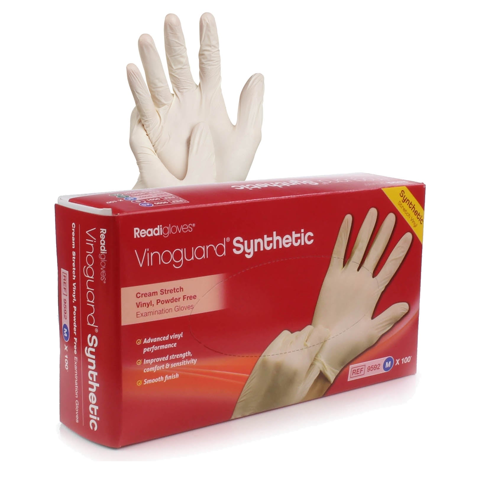 Vinoguard Synthetic Stretch Vinyl Gloves x 100 Medium Medisave UK