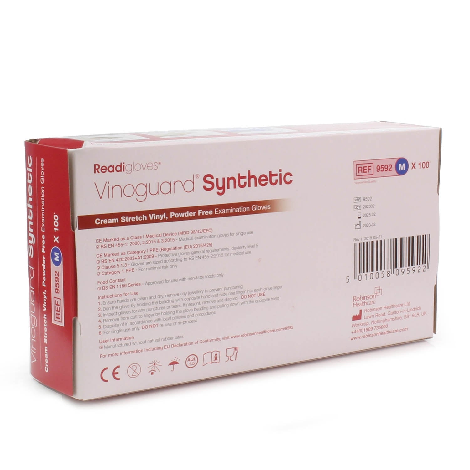 Vinoguard Synthetic Stretch Vinyl Gloves x 100 - Medium - Robinsons