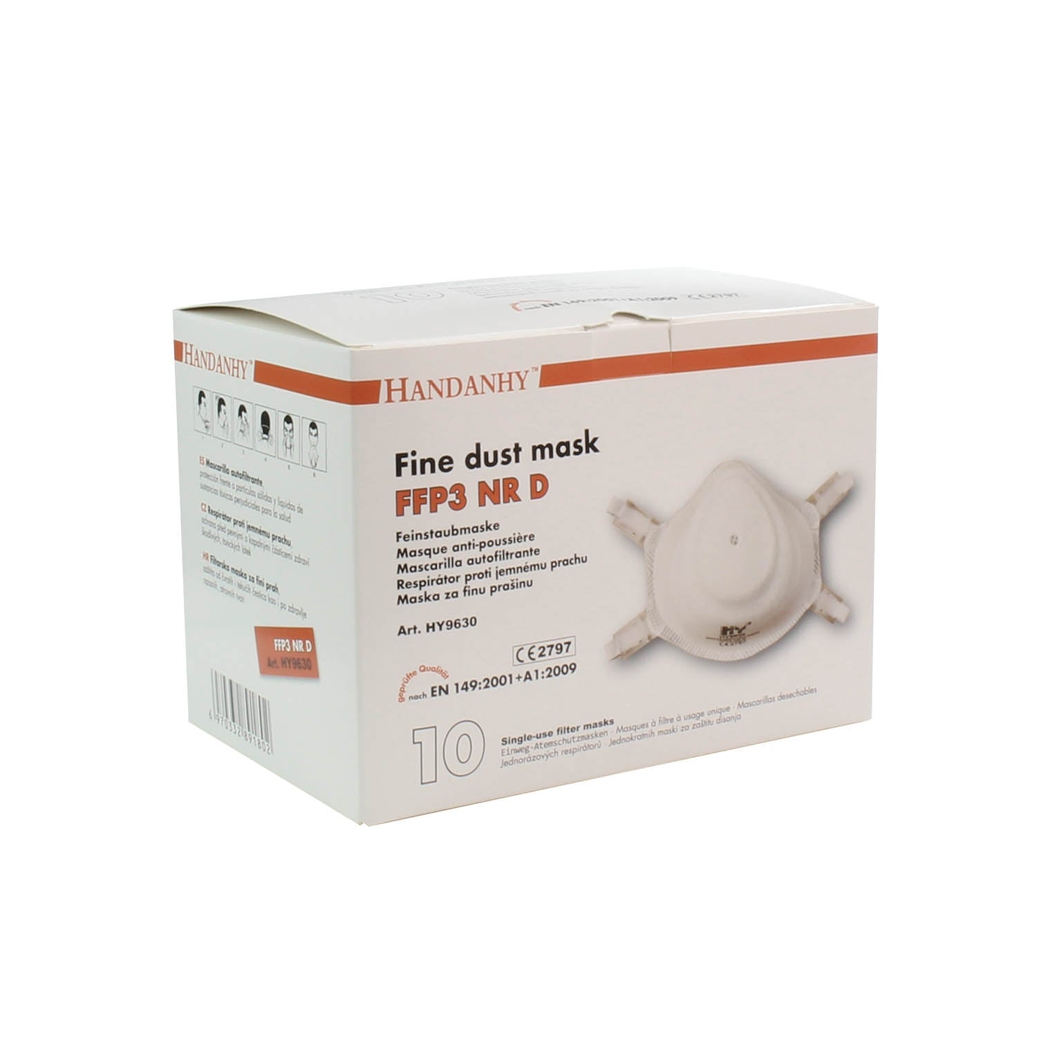 FFP3 Unvalved Face Masks x 10 - HY