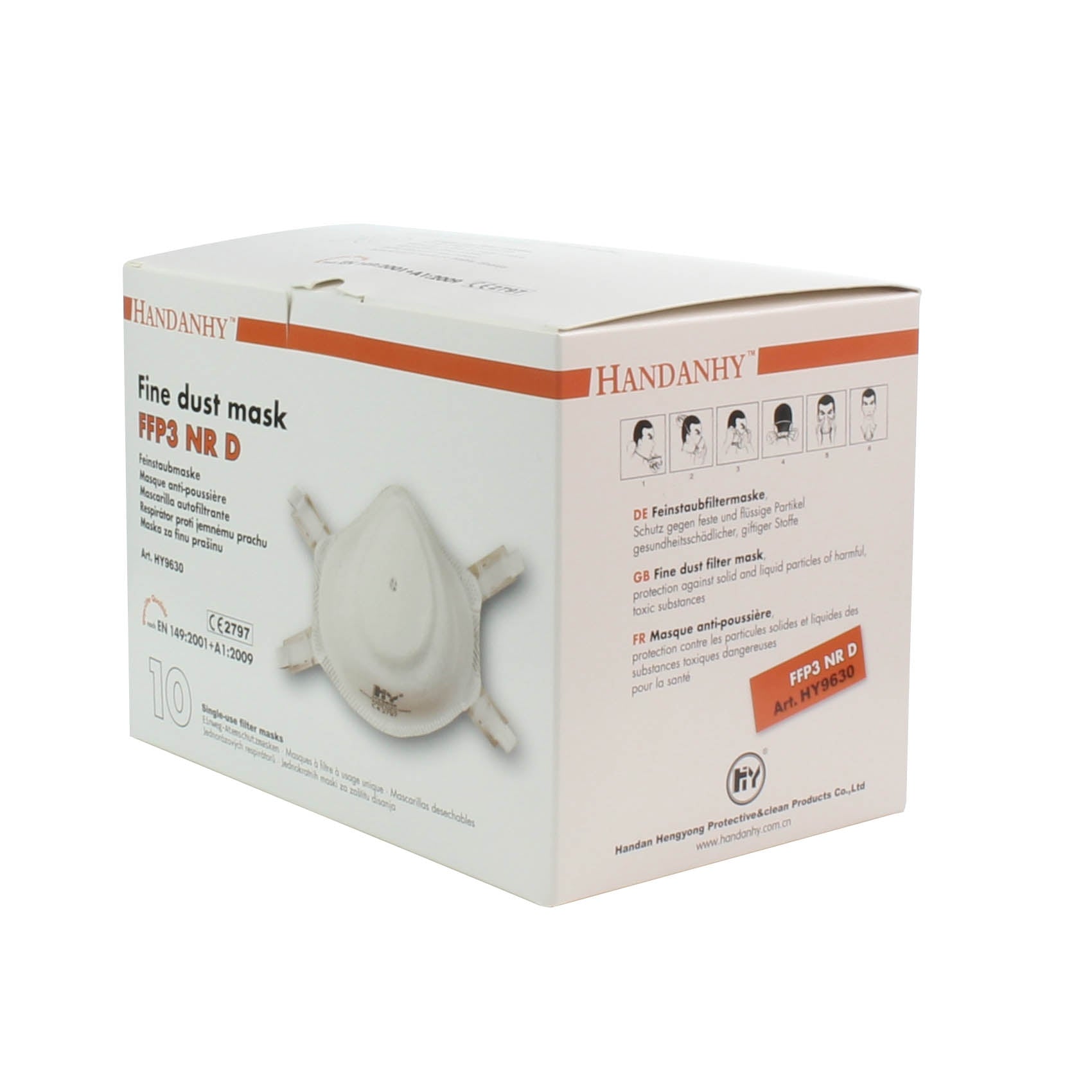 FFP3 Unvalved Face Masks x 10 - HY