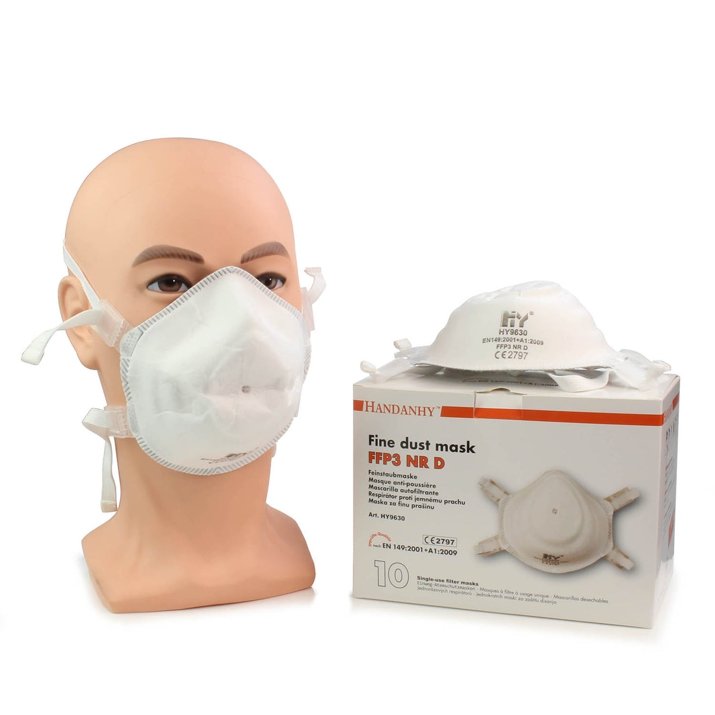 FFP3 Unvalved Face Masks x 10 - HY