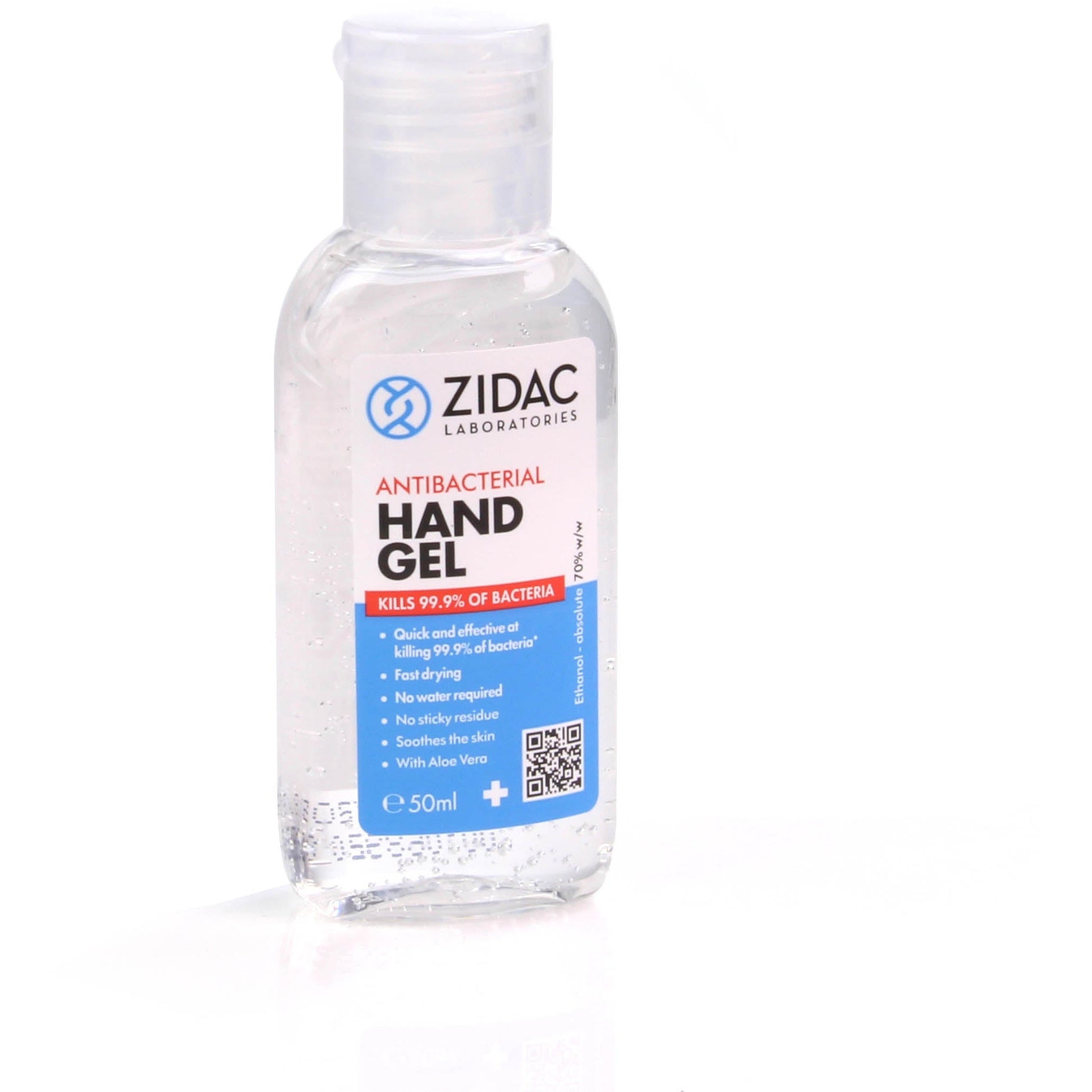 Zidac 70% Alcohol Hand Gel - 50ml - Hospital Grade - Zidac Laboratories