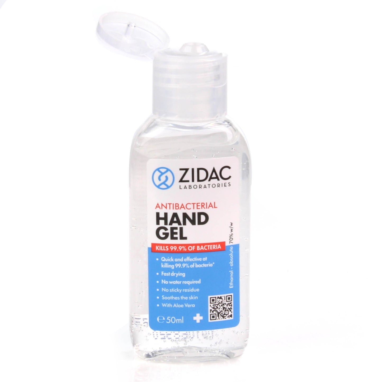 Zidac 70% Alcohol Hand Gel - 50ml - Hospital Grade - Zidac Laboratories