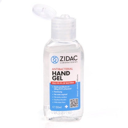 Zidac 70% Alcohol Hand Gel - 50ml - Hospital Grade - Zidac Laboratories