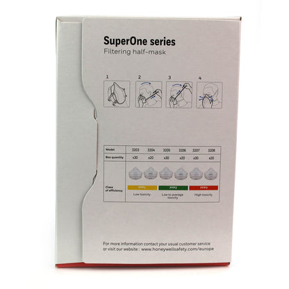 FFP3 Face Masks - Honeywell SuperOne 3207 Box of 30 - Honeywell