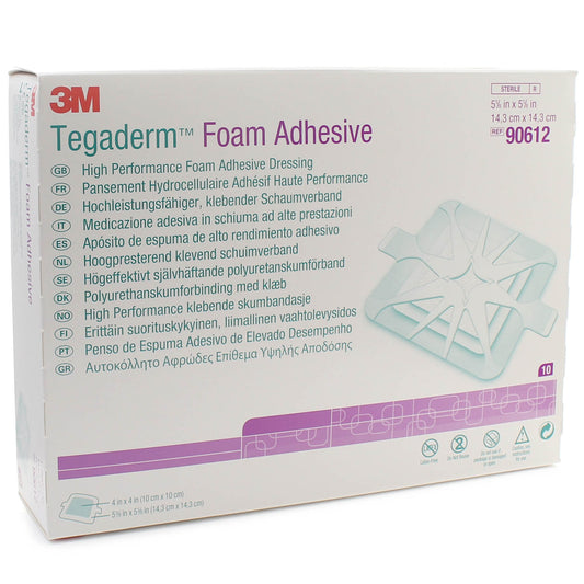 3M Tegaderm™ High Performance Foam Adhesive Dressing - 14.3 x 14.3cm - Square - Box of 10