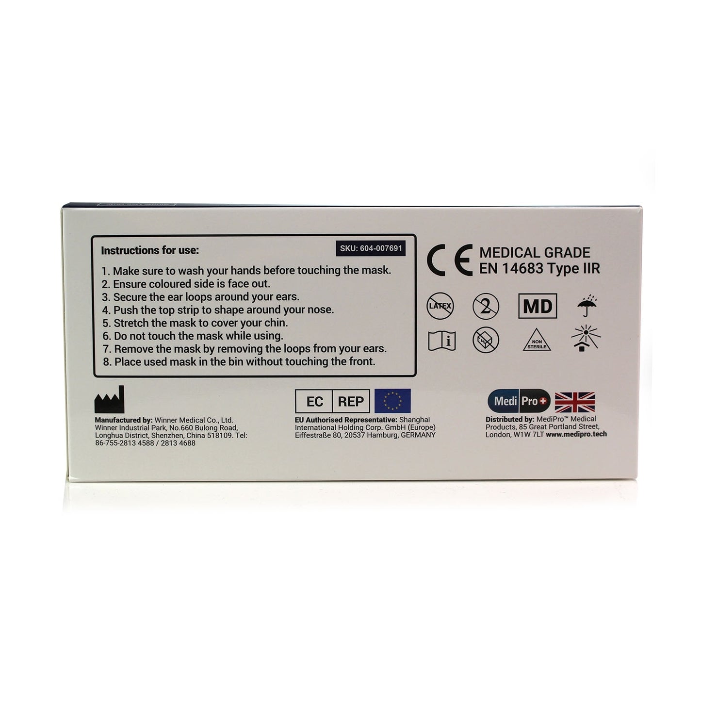 Type IIR Surgical Face Masks (Box of 50 Masks) - MediPro