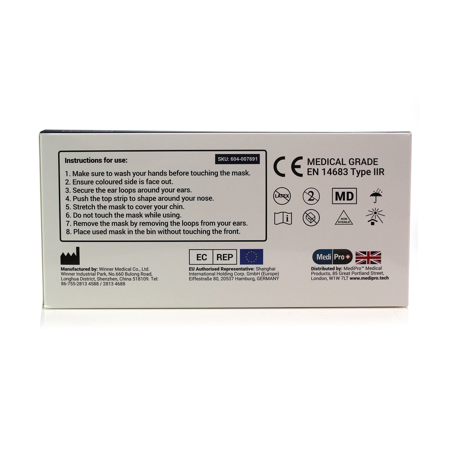 Type IIR Surgical Face Masks (Box of 50 Masks) - MediPro