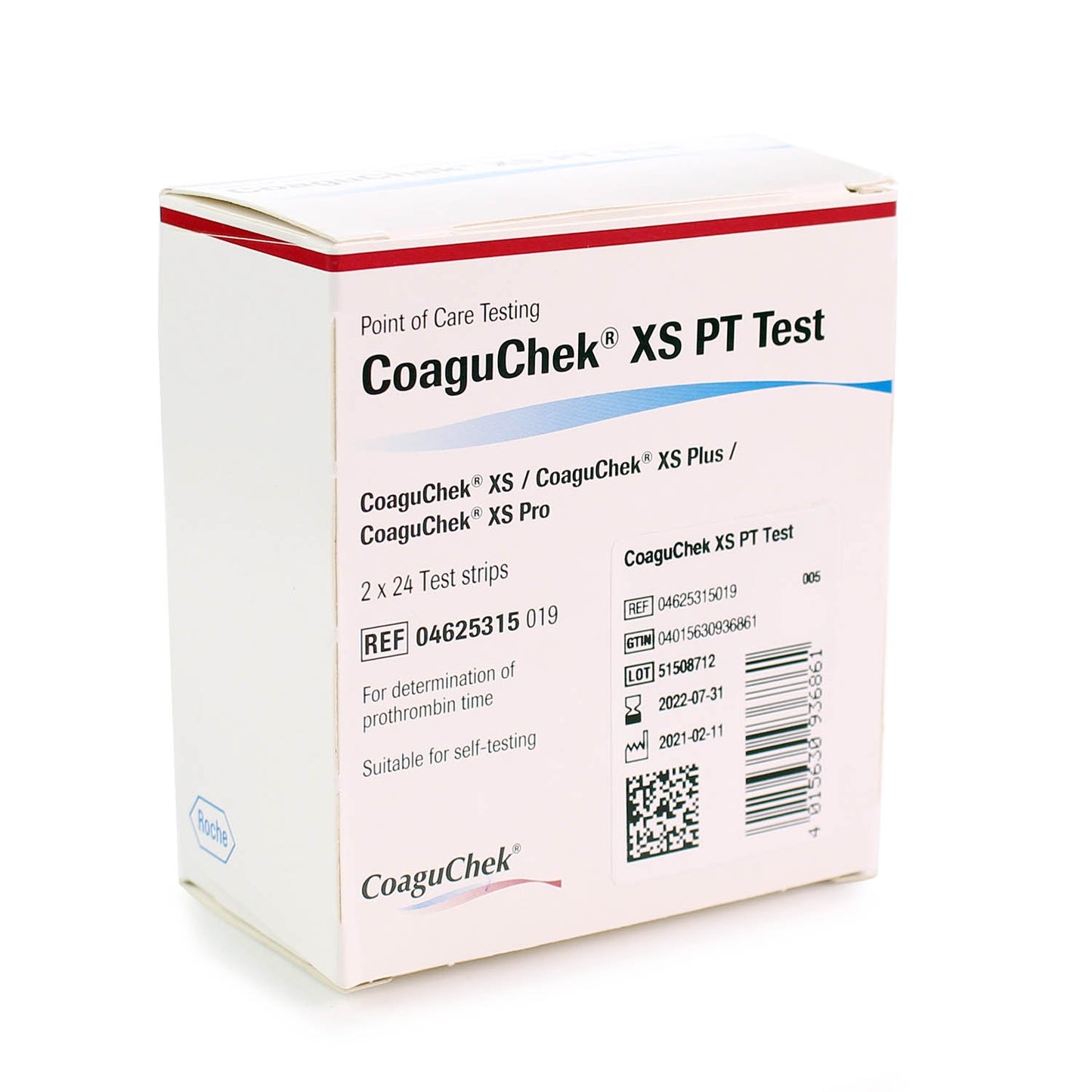 CoaguChek XS PT Test Strips - 2 x 24 (48 Test Strips) - Roche - Roche