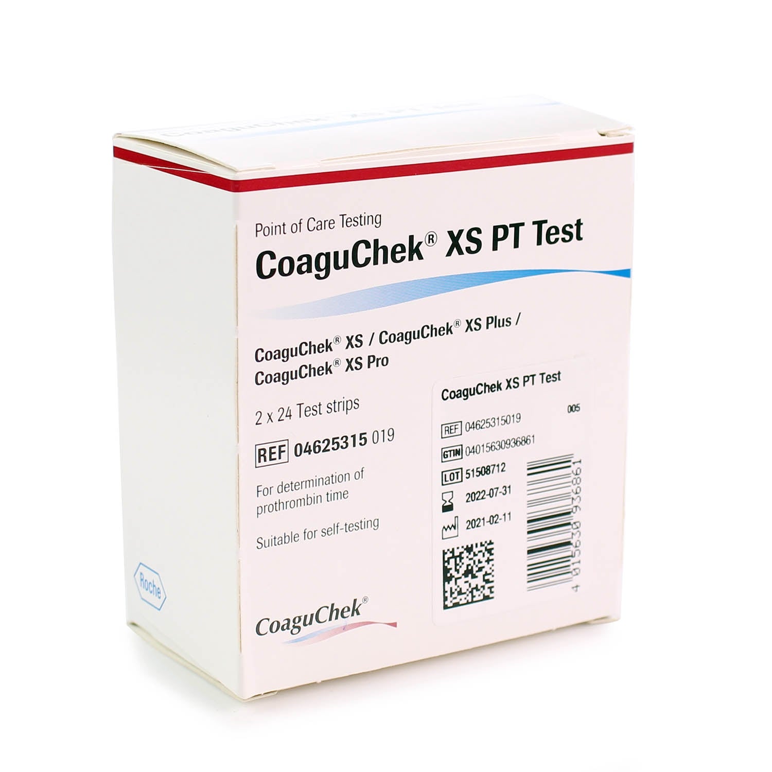 CoaguChek XS PT Test Strips - 2 x 24 (48 Test Strips) - Roche - Roche