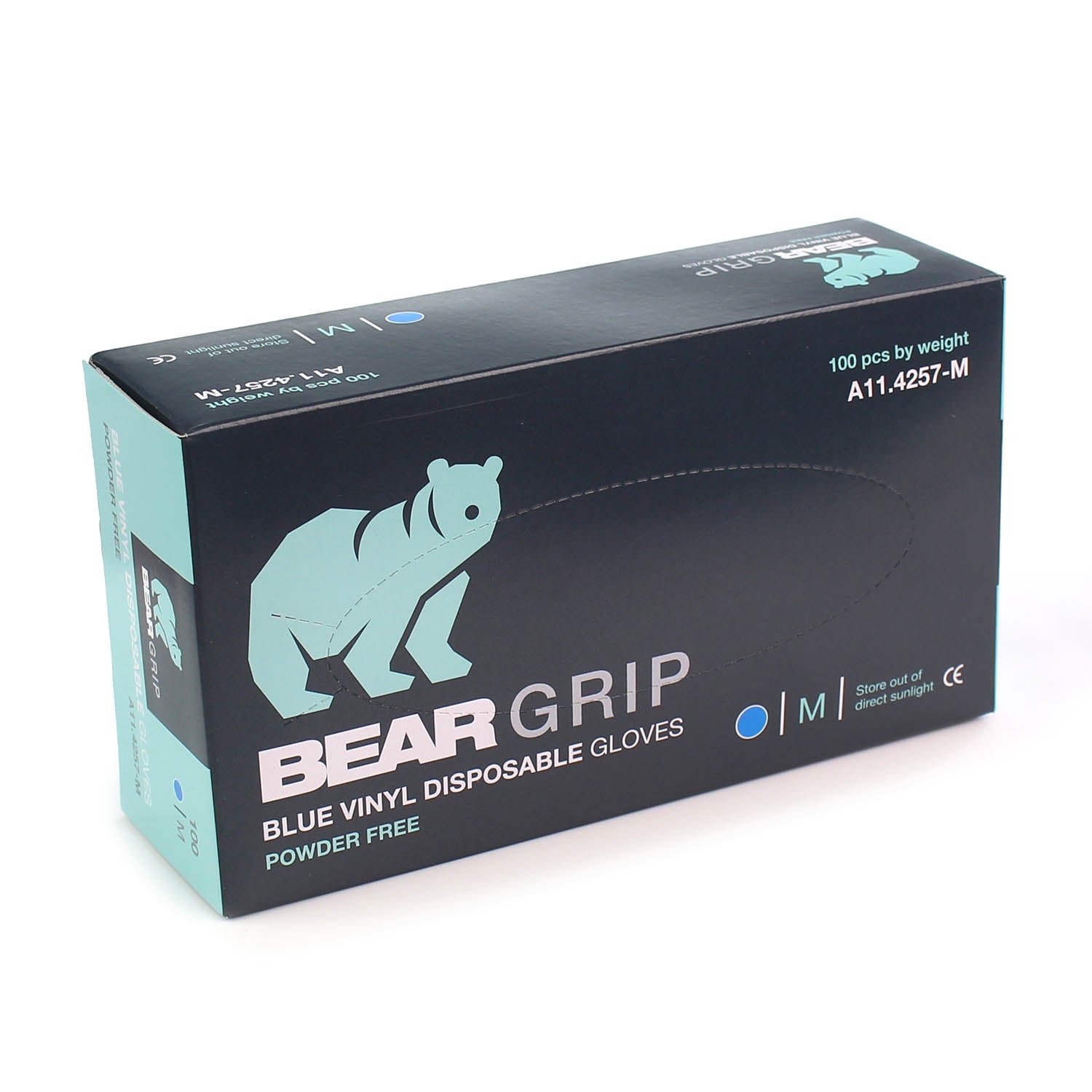 Blue Vinyl Powder Free Gloves - Medium x 100 - Discontinued