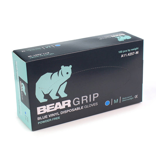 Blue Vinyl Powder Free Gloves - Medium x 100 - Discontinued