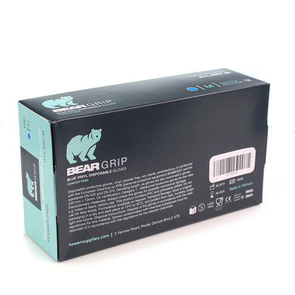 Blue Vinyl Powder Free Gloves - Medium x 100 - Discontinued