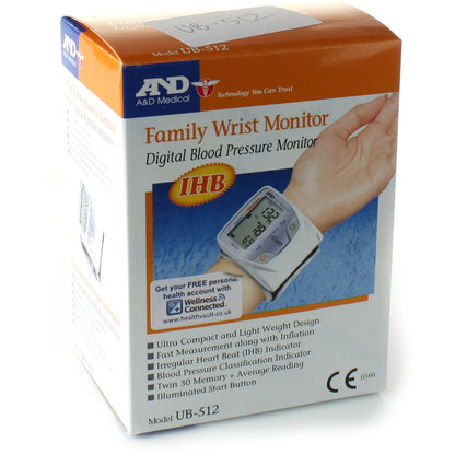 A & D UB-512 Family Digital Wrist Blood Pressure Monitor