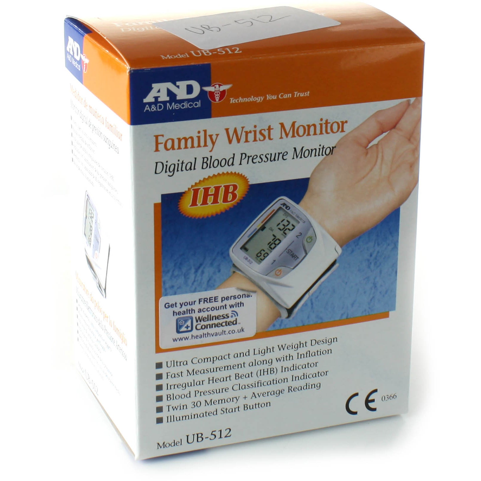A & D UB-512 Family Digital Wrist Blood Pressure Monitor
