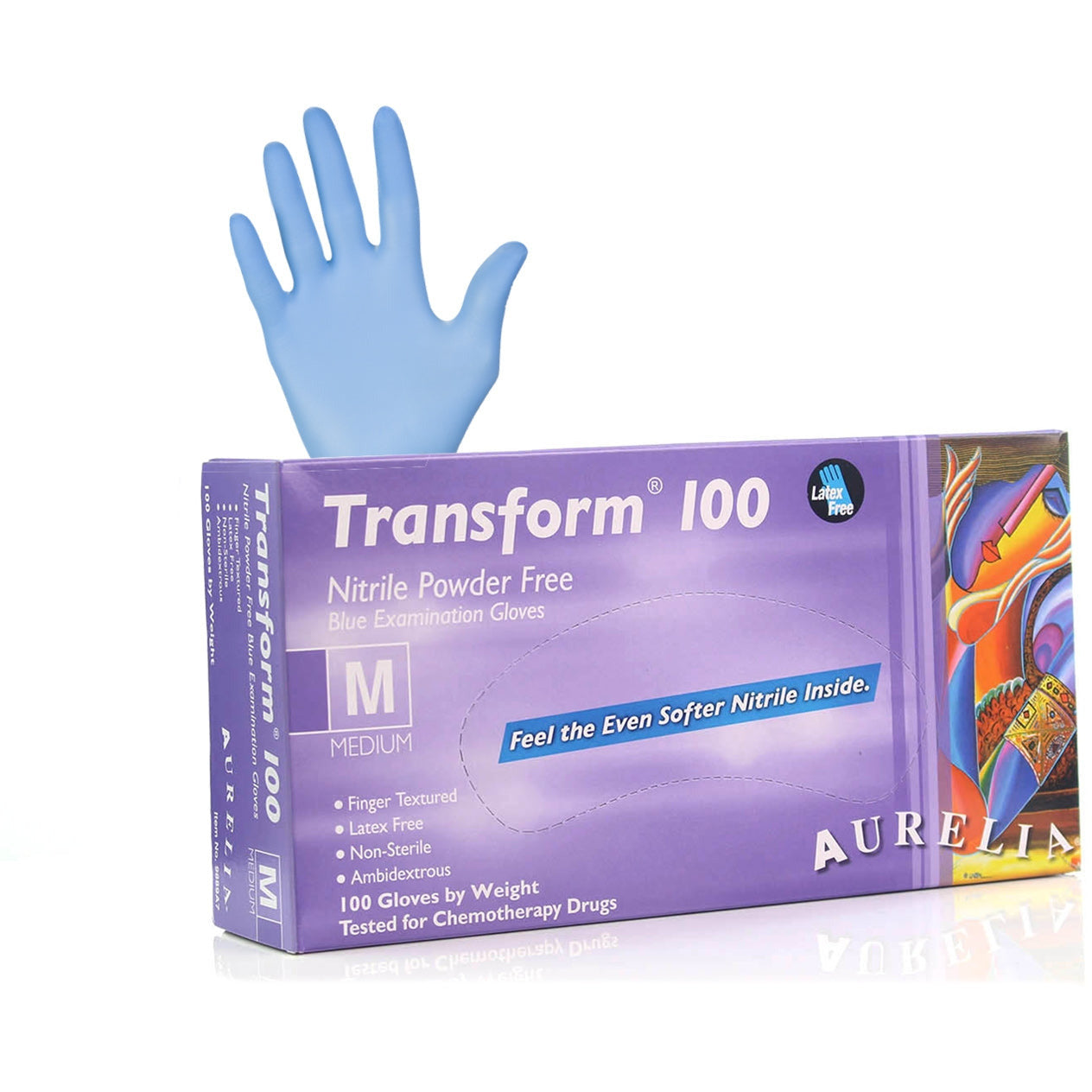 Supermax Aurelia Transform Nitrile Gloves - Pack of 100 - Medium - Aurelia Gloves