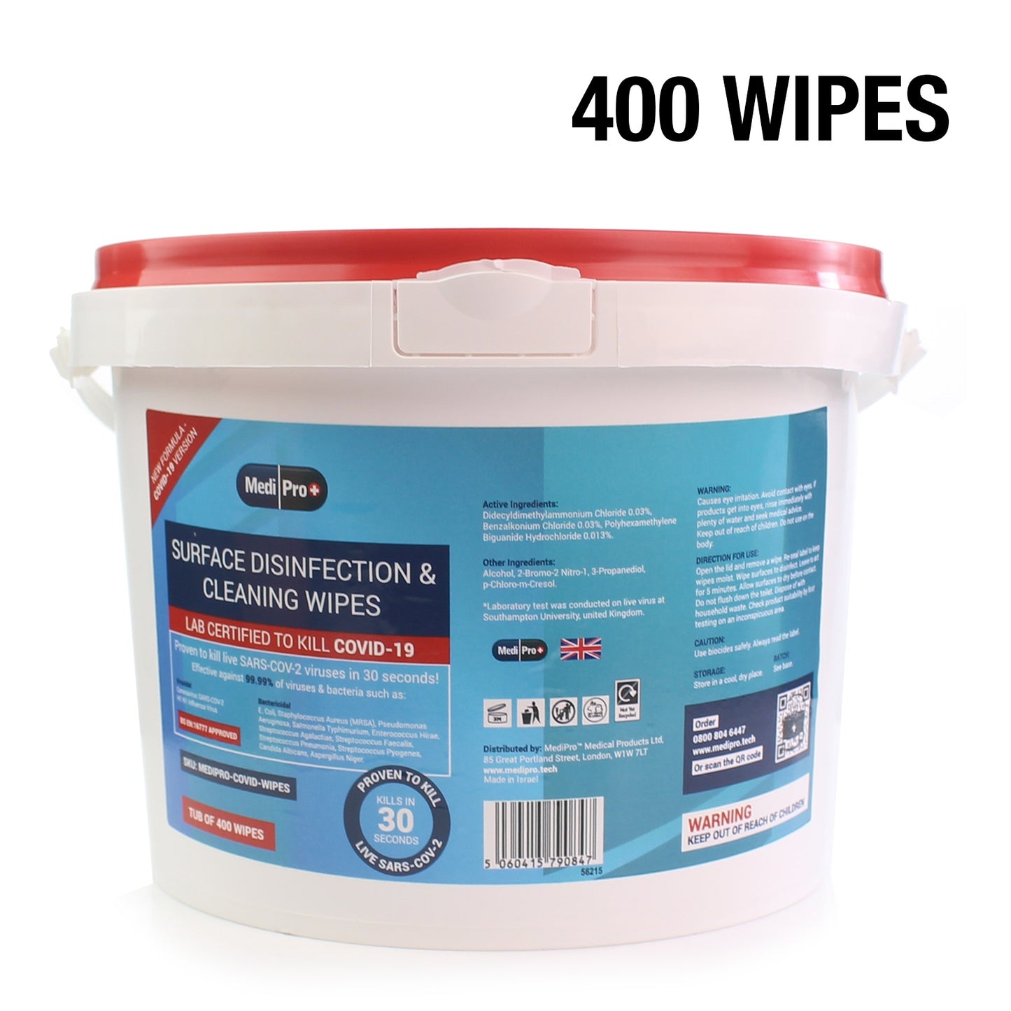 Surface Disinfectant Wipes - Antibacterial - Bucket of 400 - MediPro