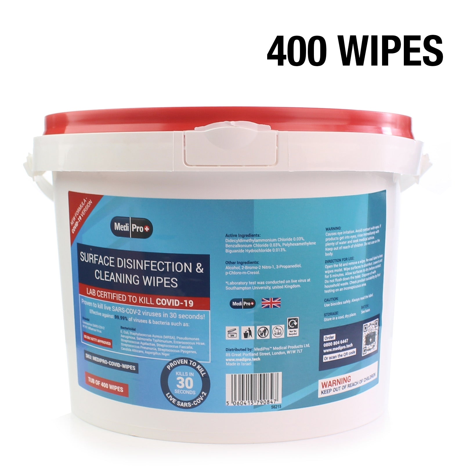 Surface Disinfectant Wipes - Antibacterial - Bucket of 400 - MediPro