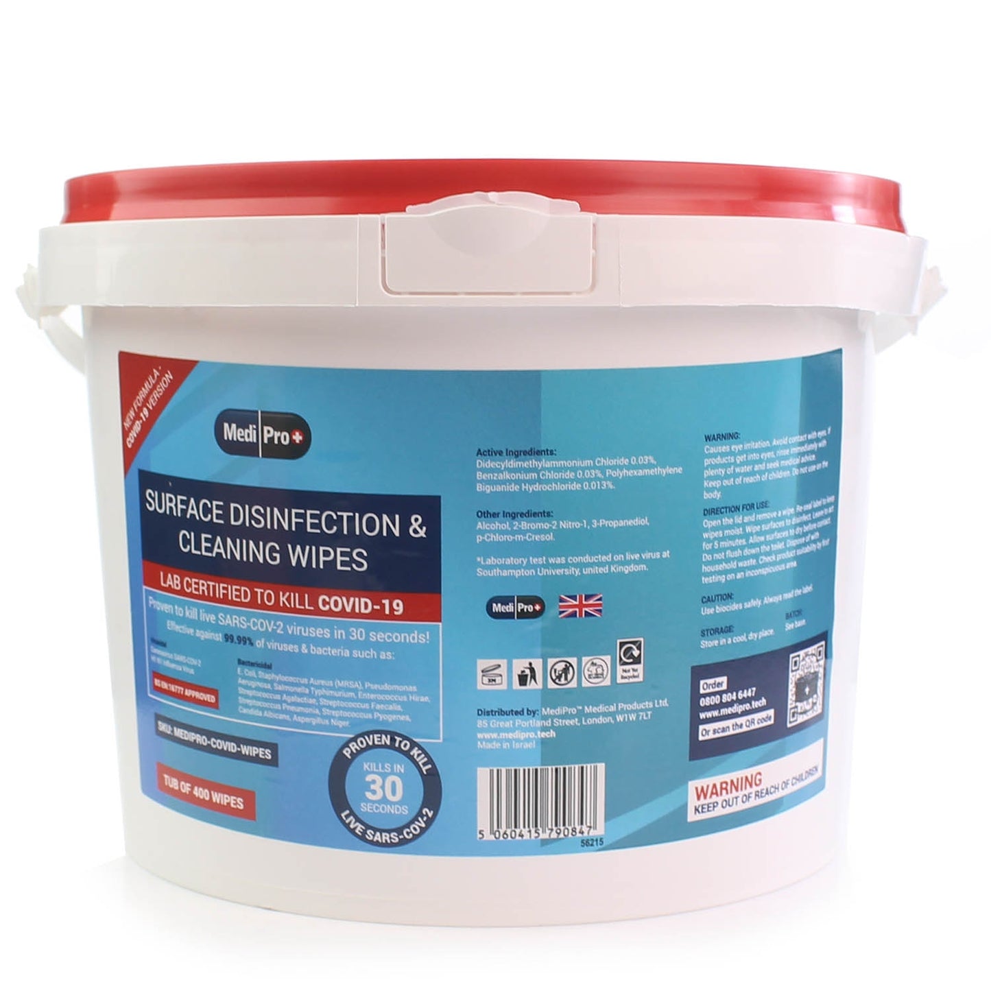 Surface Disinfectant Wipes - Antibacterial - Bucket of 400 - MediPro