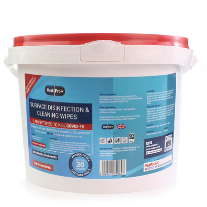 Surface Disinfectant Wipes - Antibacterial - Bucket of 400 - MediPro