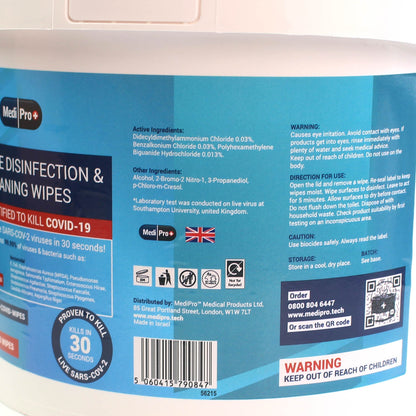 Surface Disinfectant Wipes - Antibacterial - Bucket of 400 - MediPro