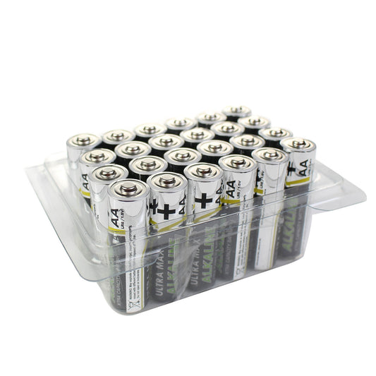 Batteries, alkaline, AA, LR06, MN1500, 1.5V, Pack of 24 - Ultra Max