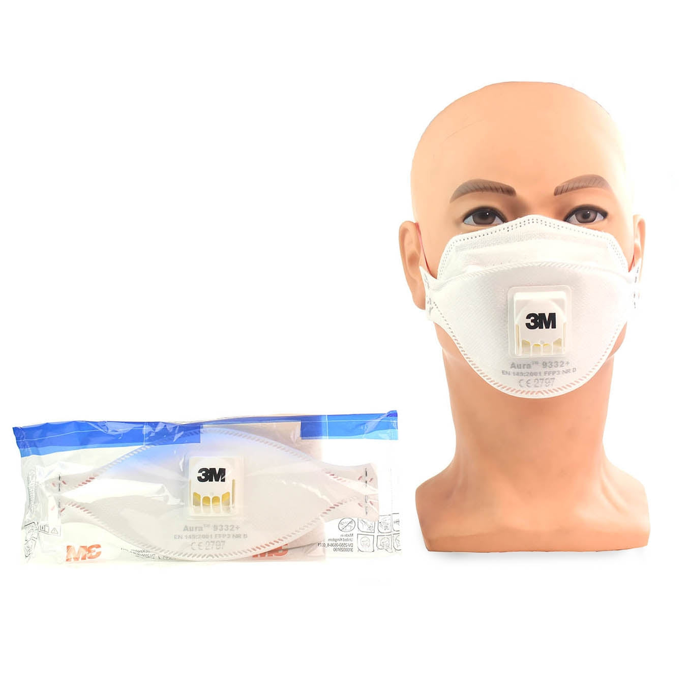 3M™ Particulate Respirator Face Mask FFP3 Valved - 9332+ - Box of 10