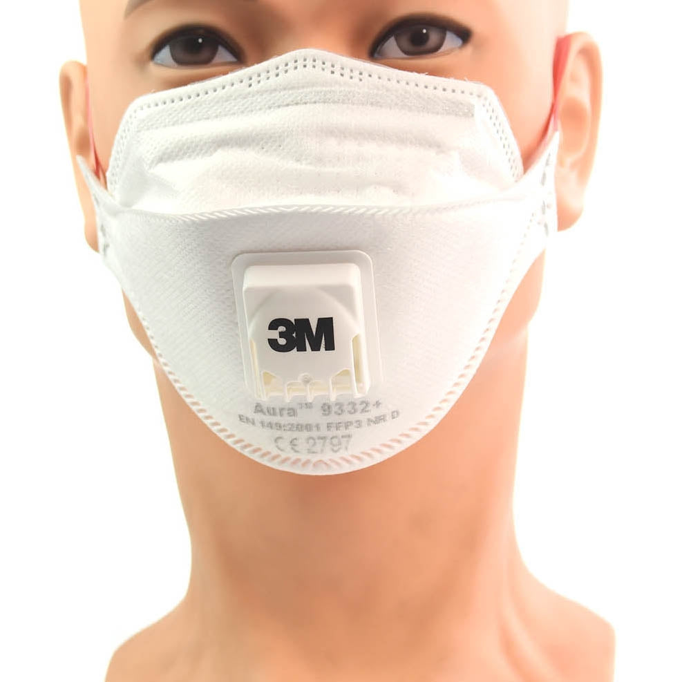 3M™ Particulate Respirator Face Mask FFP3 Valved - 9332+ - SINGLE