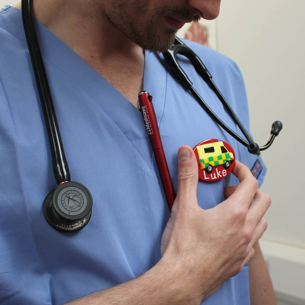 Handmade Ambulance Clay Name Badge - 