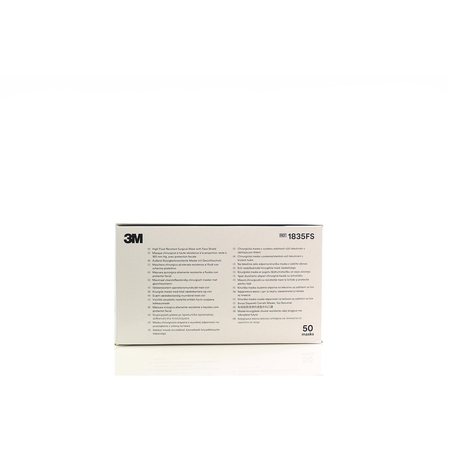 3M™ Tie-On, High Fluid-Resistant Surgical Mask with Face Shield - Type IIR 1835FS - Pack Of 50 - 3M